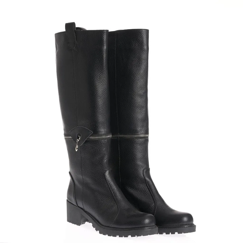 Ana Urbana Shoes Florentina cizme negre piele fermoar