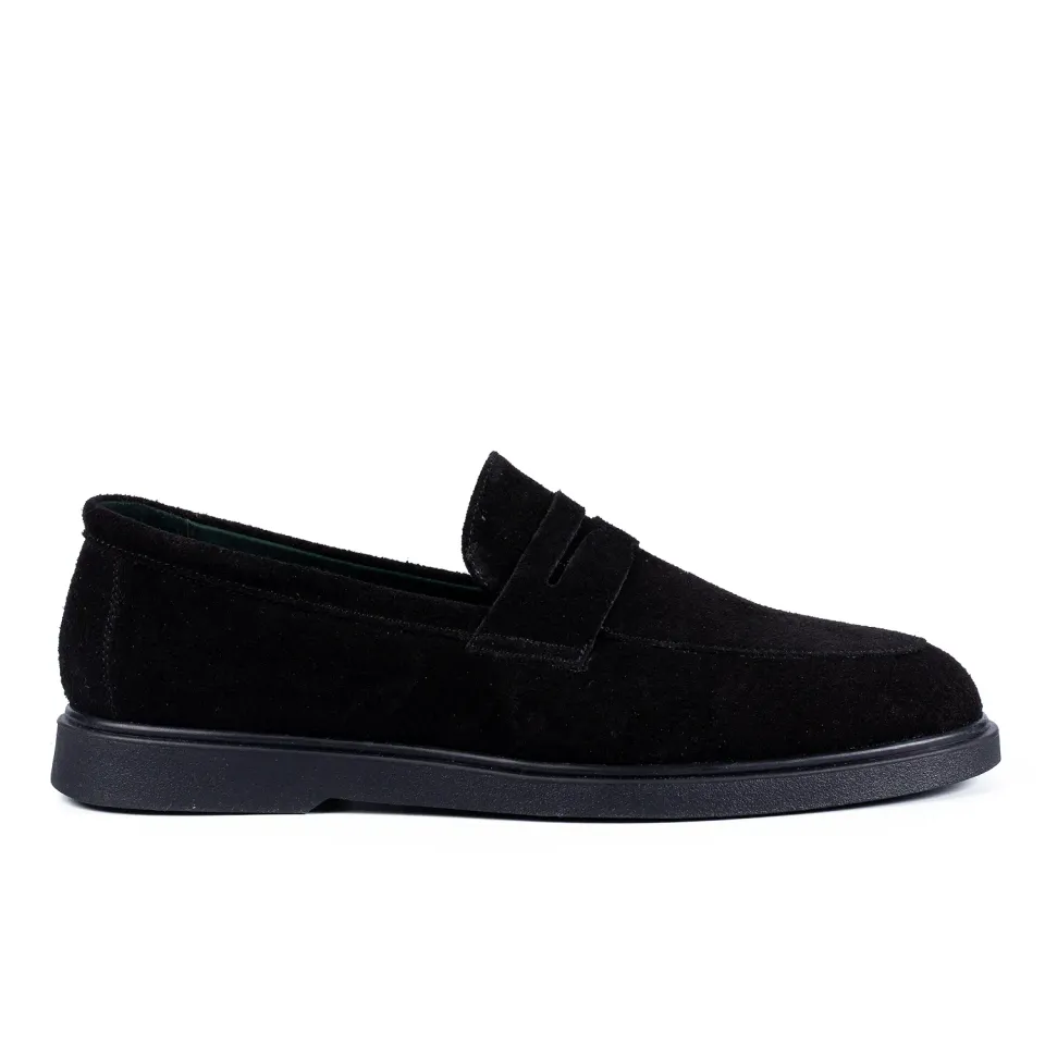 Lucas Shoes Ezra mocasini negri velur piele