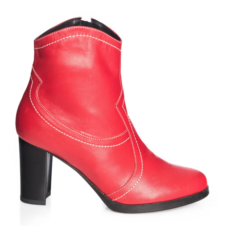 Catinca Shoes GX27 ghete damă piele naturală roșu box