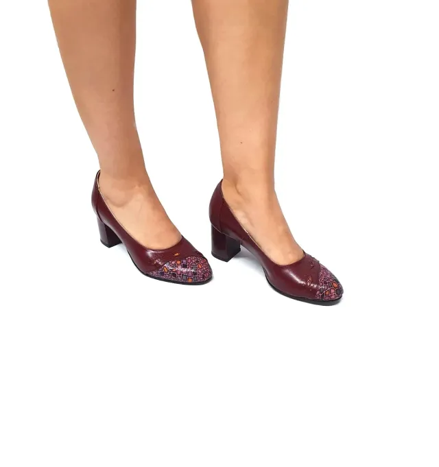 Catinca Shoes 03 BBPB pantofi damă bordo box cu pietre
