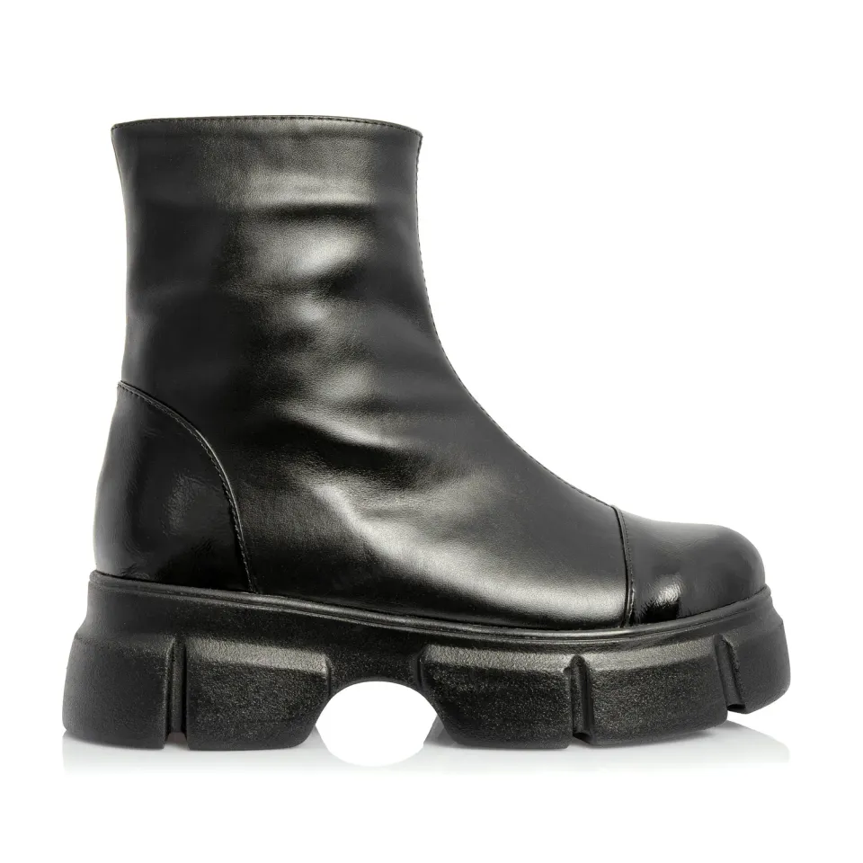 Catinca Shoes BC25F bocanci damă piele naturală negru box