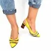 Catinca Shoes A101 GM3D sandale dama piele galben mozaic 3D