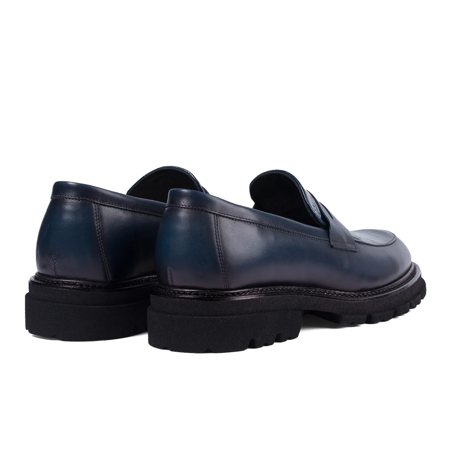 Mocasini Lucas Shoes Ezra Ukr Croco Blue piele