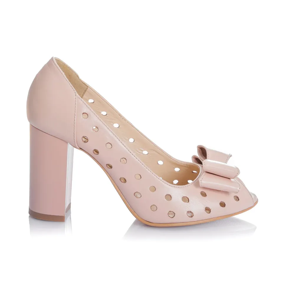 Catinca Shoes F23 N pantofi dama nude box piele naturala