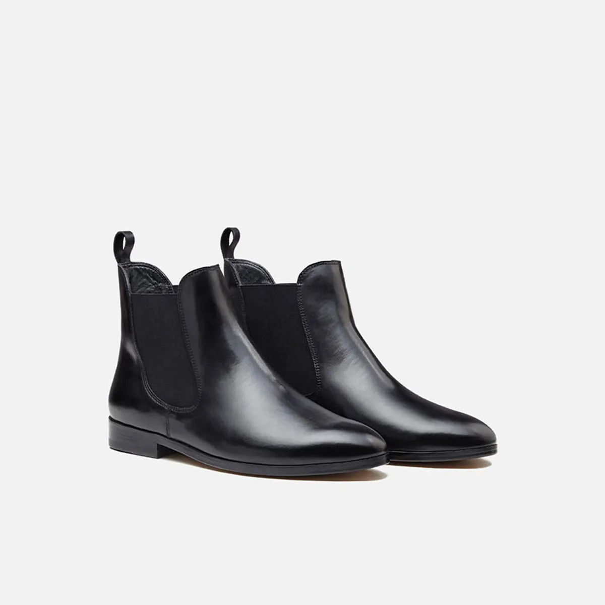 Cecilia Bringheli Sessanta Black Leather botine piele negru