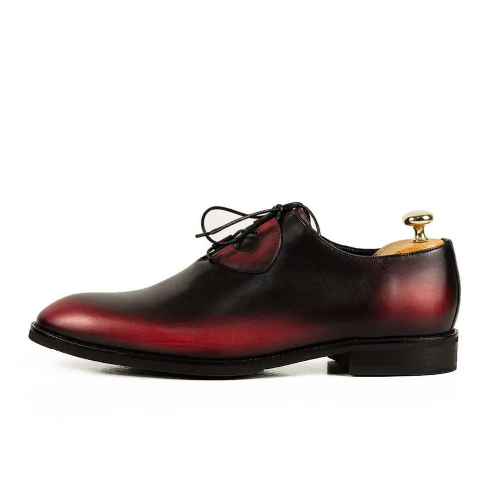 Lucas Shoes Elegant 725 pantofi barbati negru-bordo piele