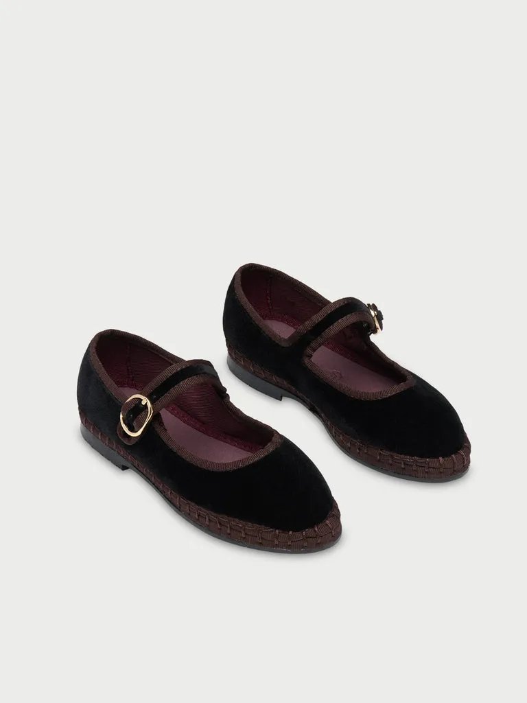 Flagelus Sethe Kids pantofi copii negru velur