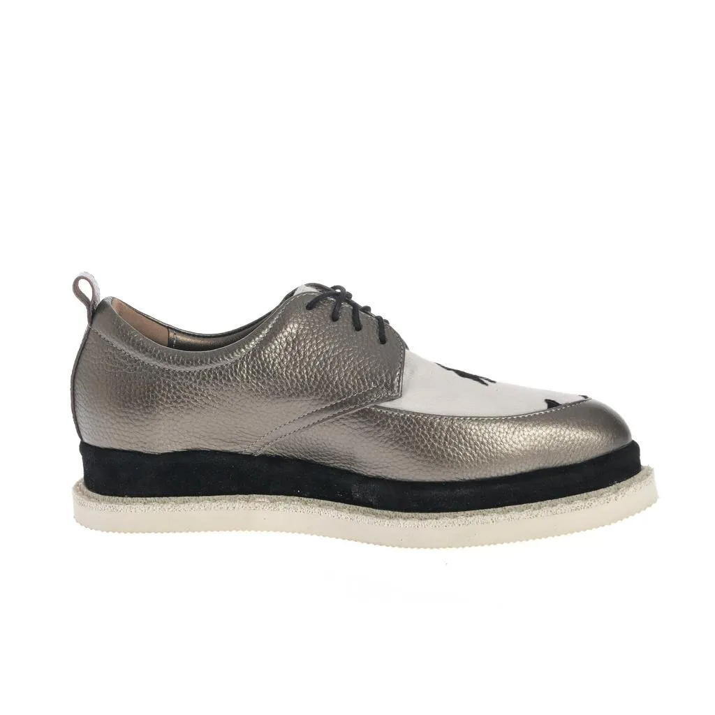 Ana Urbana Shoes Washington DC pantofi argintii print vaca