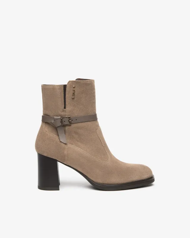 NeroGiardini botine dama piele intoarsa toc 75 mm
