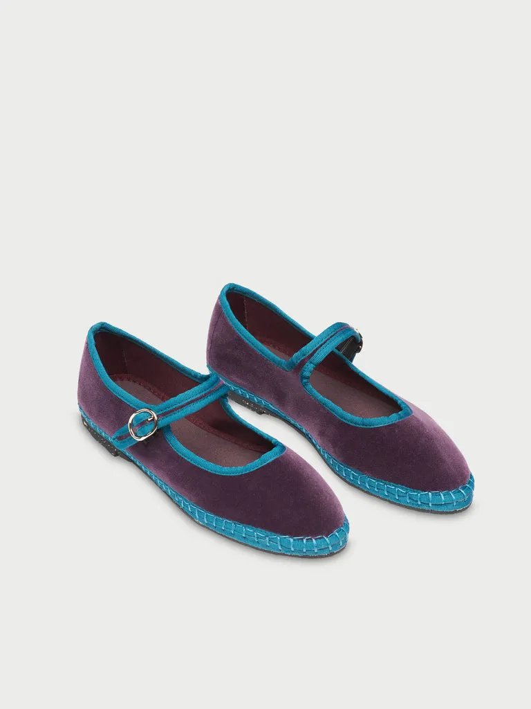 Flagelus Haiku pantofi Mary Jane mov din catifea