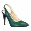 Catinca Shoes 269 VSC sandale piele naturala verde sclipici