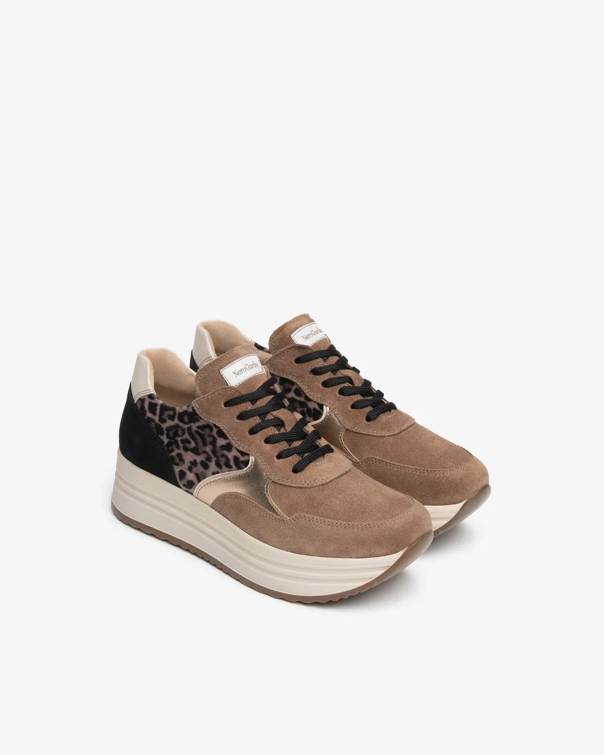 NeroGiardini sneakers dama piele intoarsa platforma 45 mm