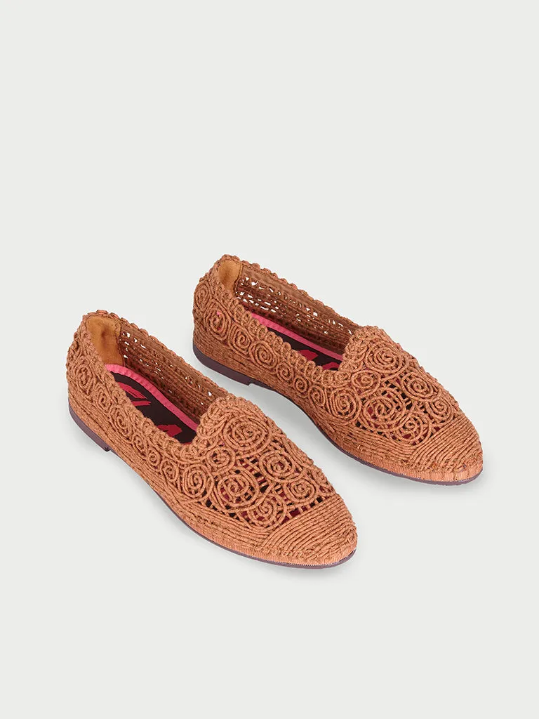 Flagelus Kyra Slipper Breeze Beige papuci bej brodati textili