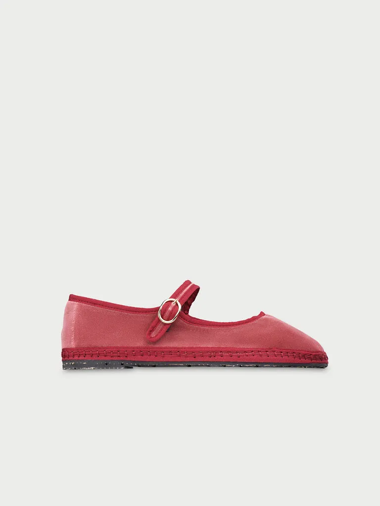 Flagelus Theresa Kids pantofi rosii catifea copii