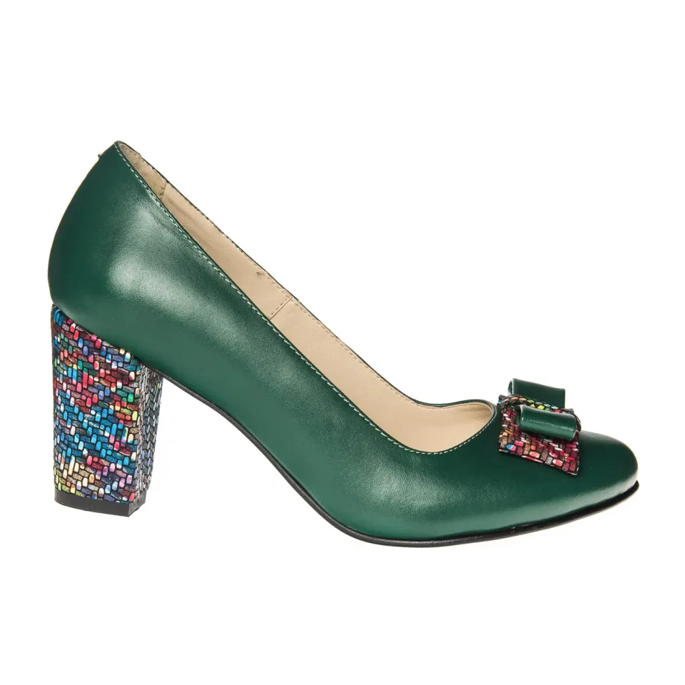 Catinca Shoes R5 VMA pantofi piele naturala verde asimetric