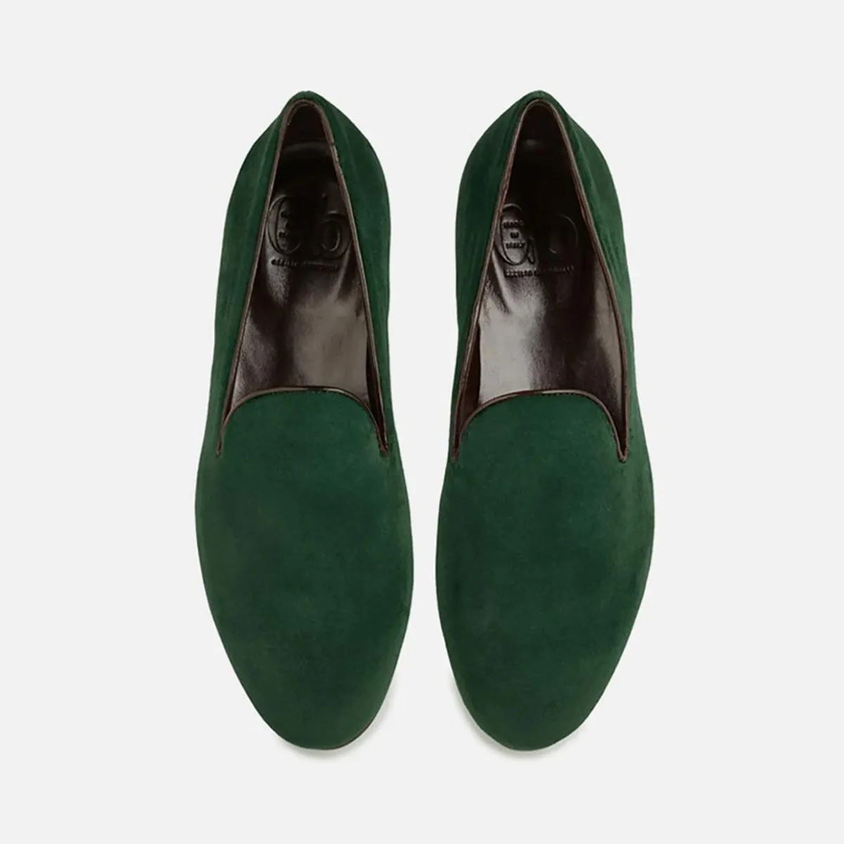 Cecilia Bringheli Positano pantofi slip-on velur verde