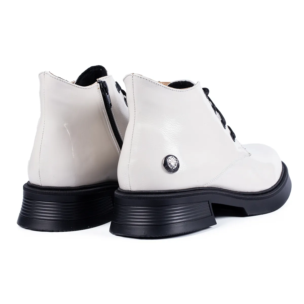 Lucas Shoes 412 ghete dama albe piele de iarna