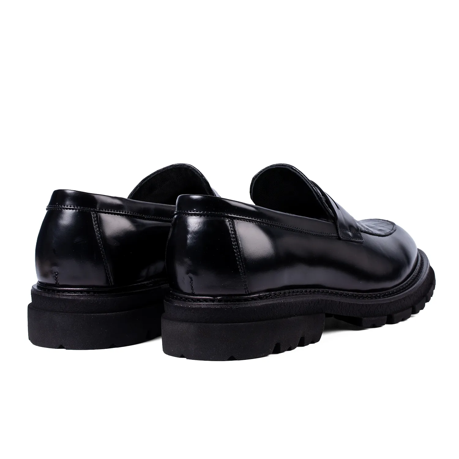 Lucas Shoes Ezra Ukr mocasini piele negru croco
