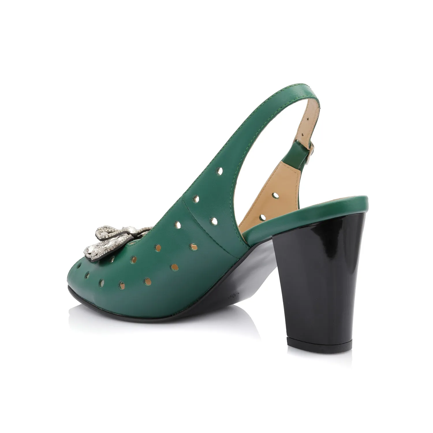 Catinca Shoes F24F VB sandale dama verde box piele naturala