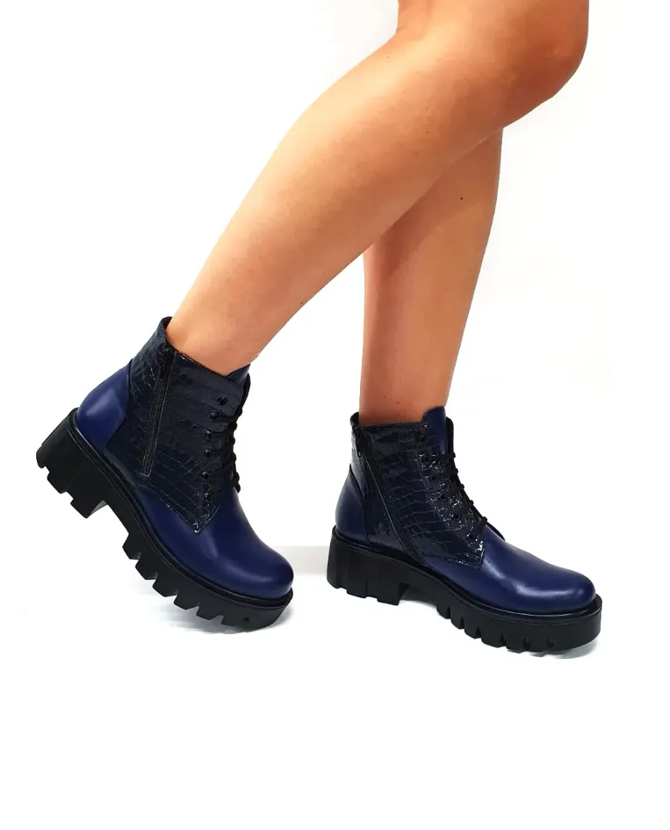 Catinca Shoes BC35 BCR bocanci dama piele bleumarin croco