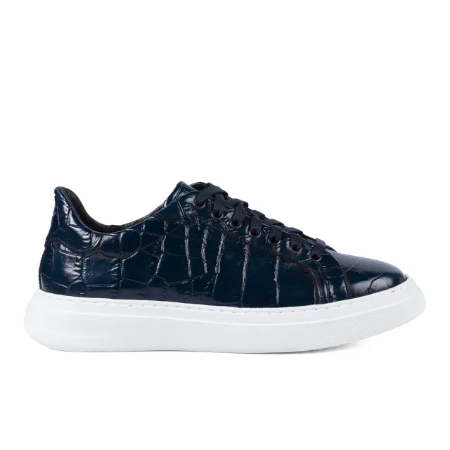 Lucas Shoes Sneaker 510 Chile Croco Mare Blue adidași piele