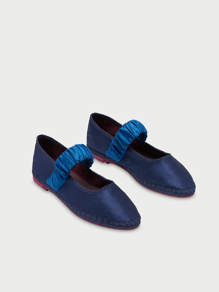 Flagelus Mafalda Blue pantofi bleumarin matase siret