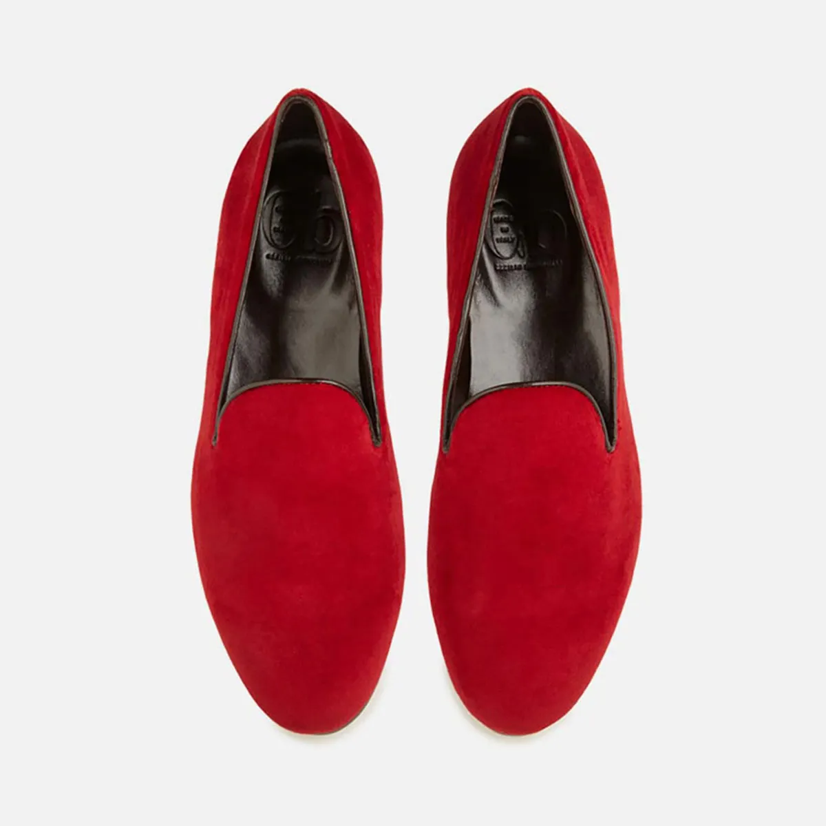 Cecilia Bringheli Positano pantofi slip-on catifea roșie