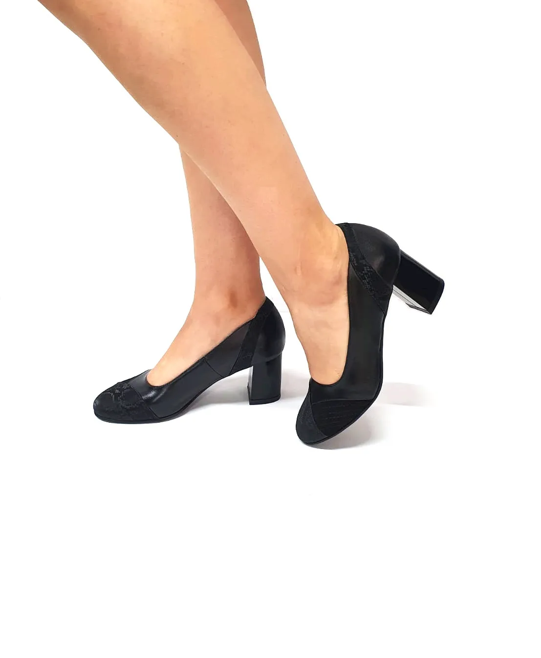 Catinca Shoes C33 NBASN pantofi negru piele si antilopa