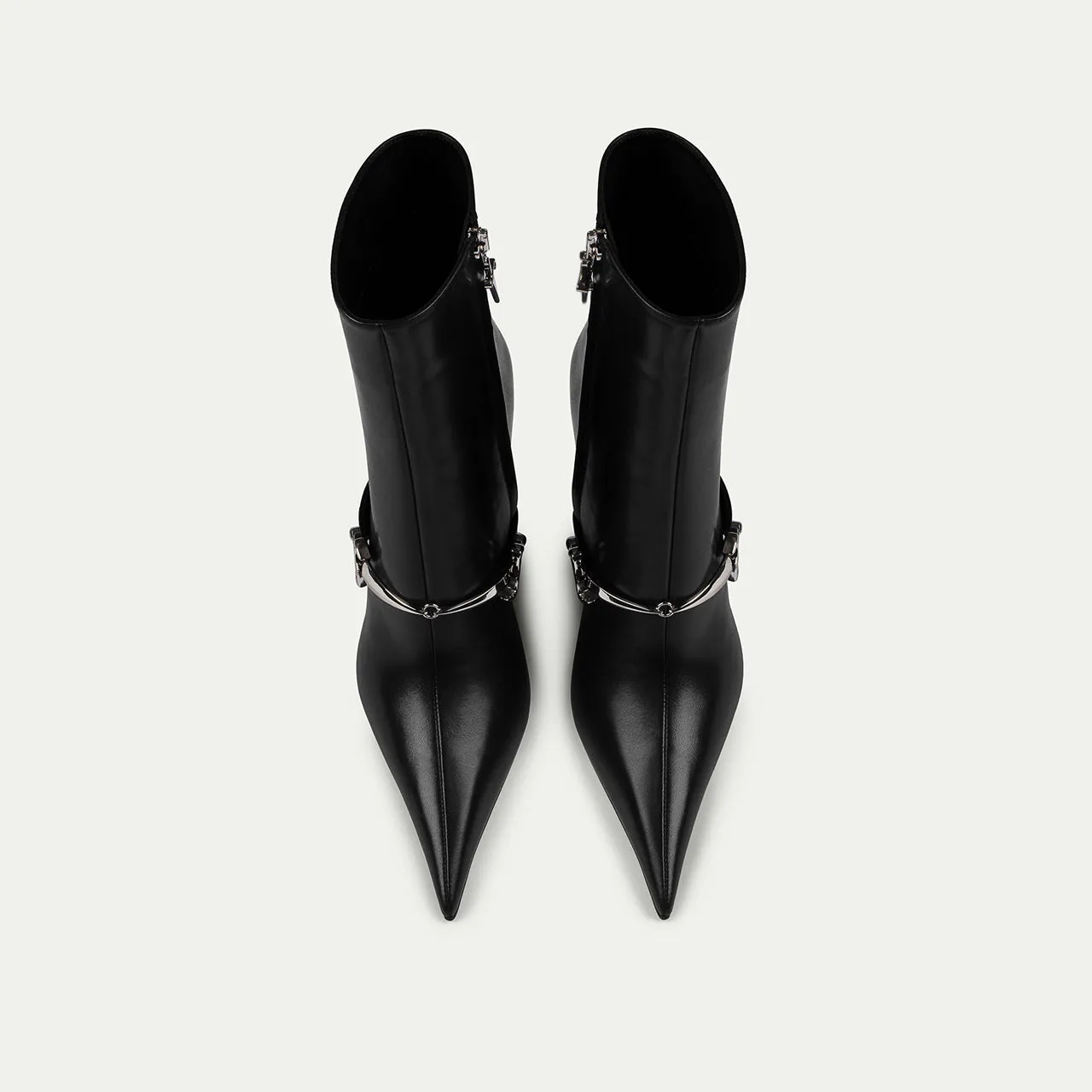 Botine Cesare Paciotti Era dama negre piele cu toc