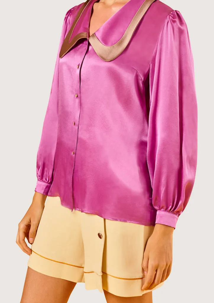 Flagelus Baseball Pink bluza matase roz