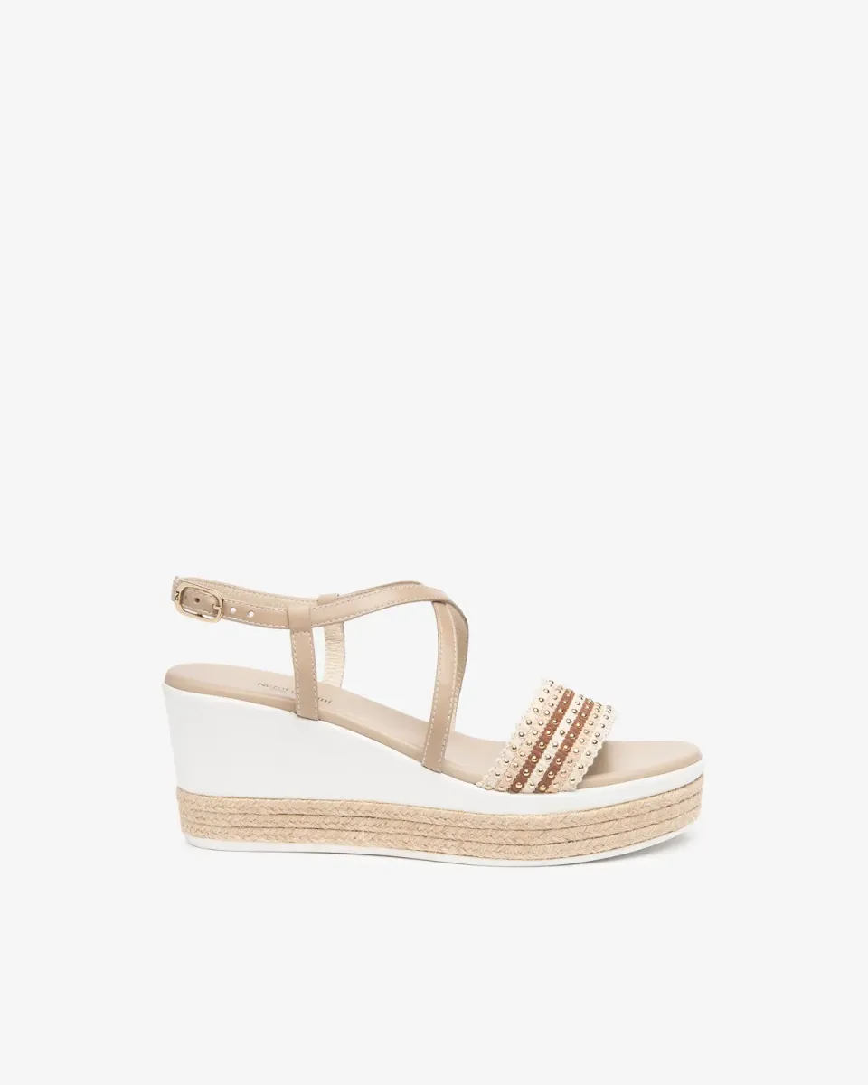 NeroGiardini sandale piele damă platformă 7 cm