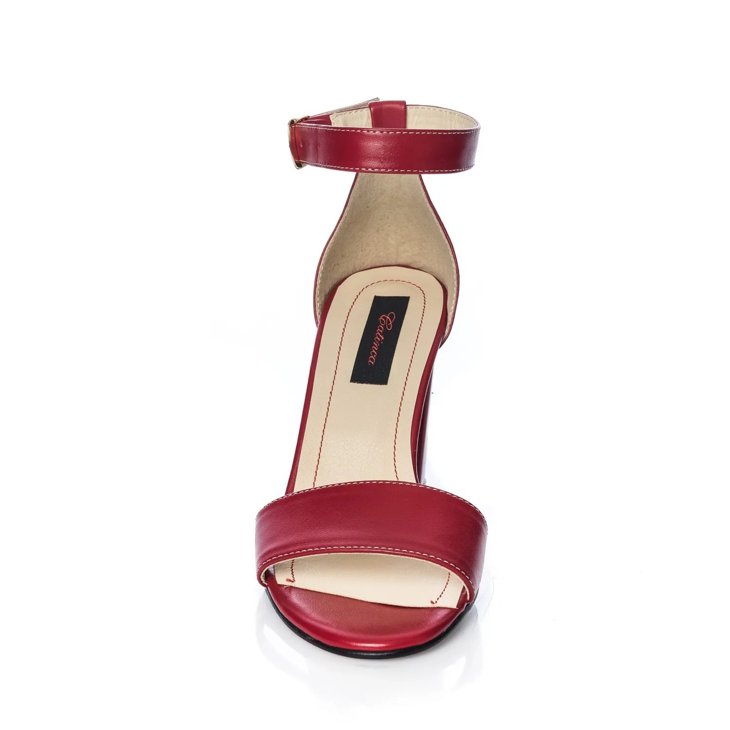 Catinca Shoes S10 R sandale dama piele naturala rosu