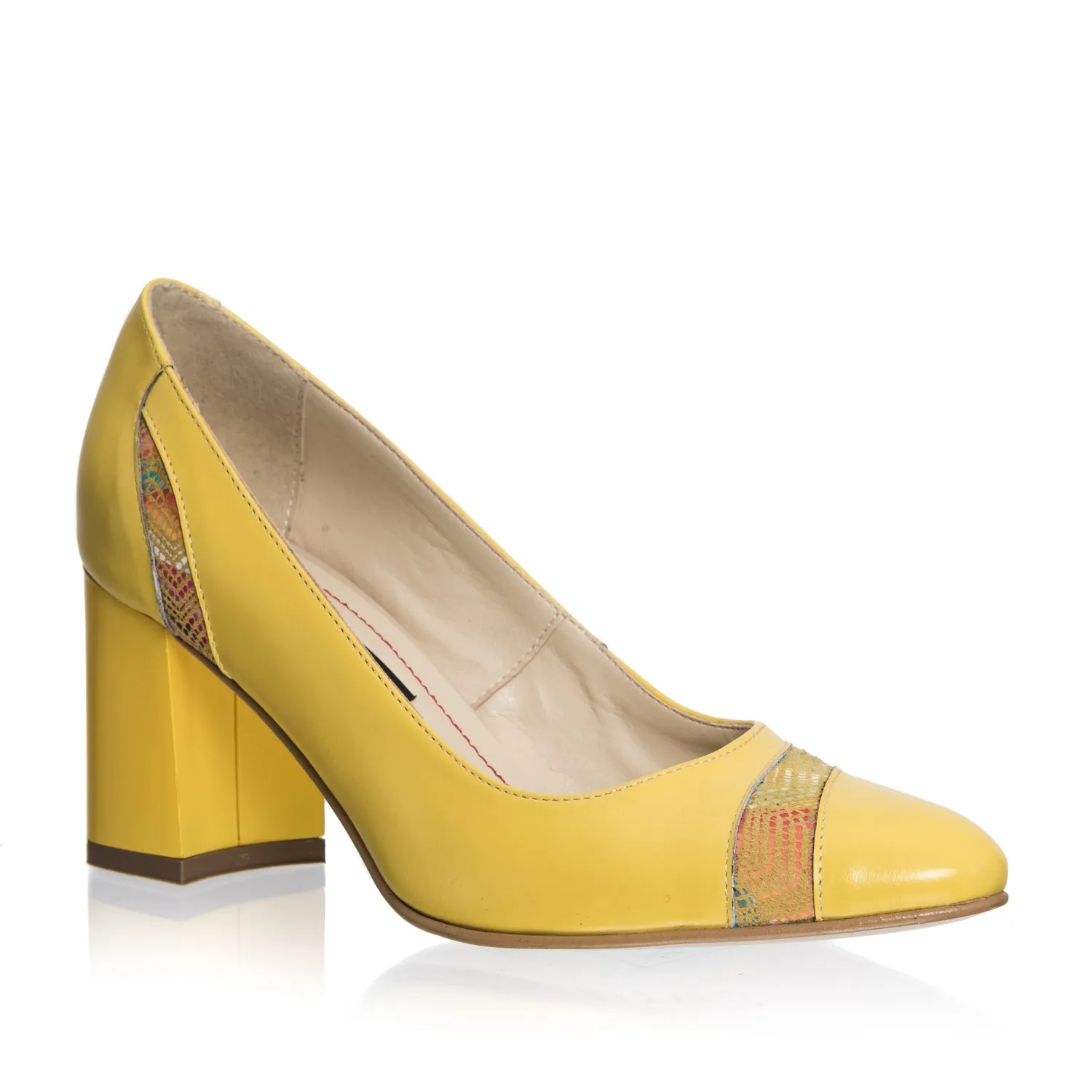 Catinca Shoes 114 GM pantofi dama piele galben mozaic