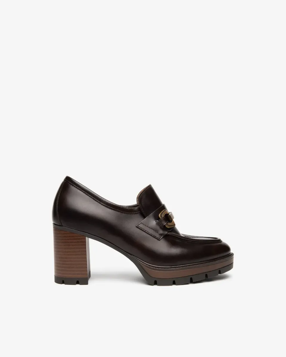NeroGiardini mocasini dama piele toc 8 cm