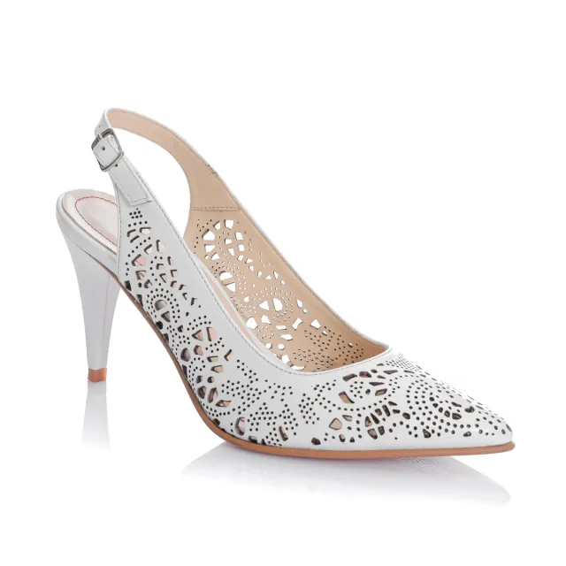 Catinca Shoes L396 AS sandale damă piele albe