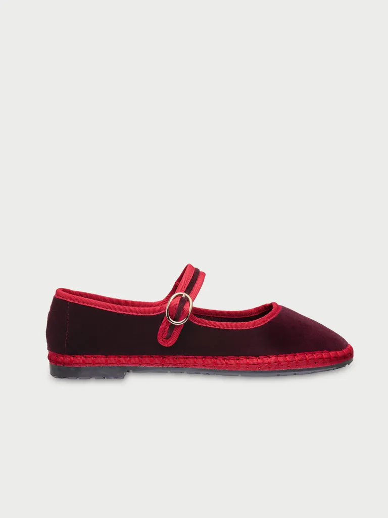 Flagelus Smollett pantofi mary jane catifea visiniu