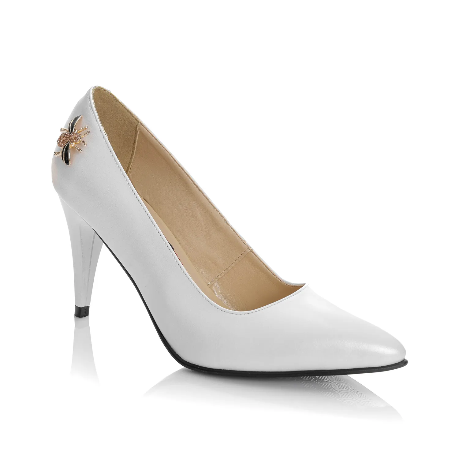 Catinca Shoes A49 AS pantofi dama piele alb sidef