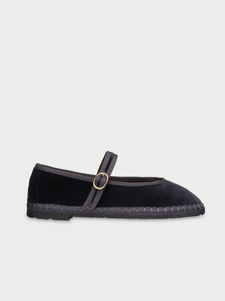 Balerini Flagelus Pierre Graphite negri catifea bumbac