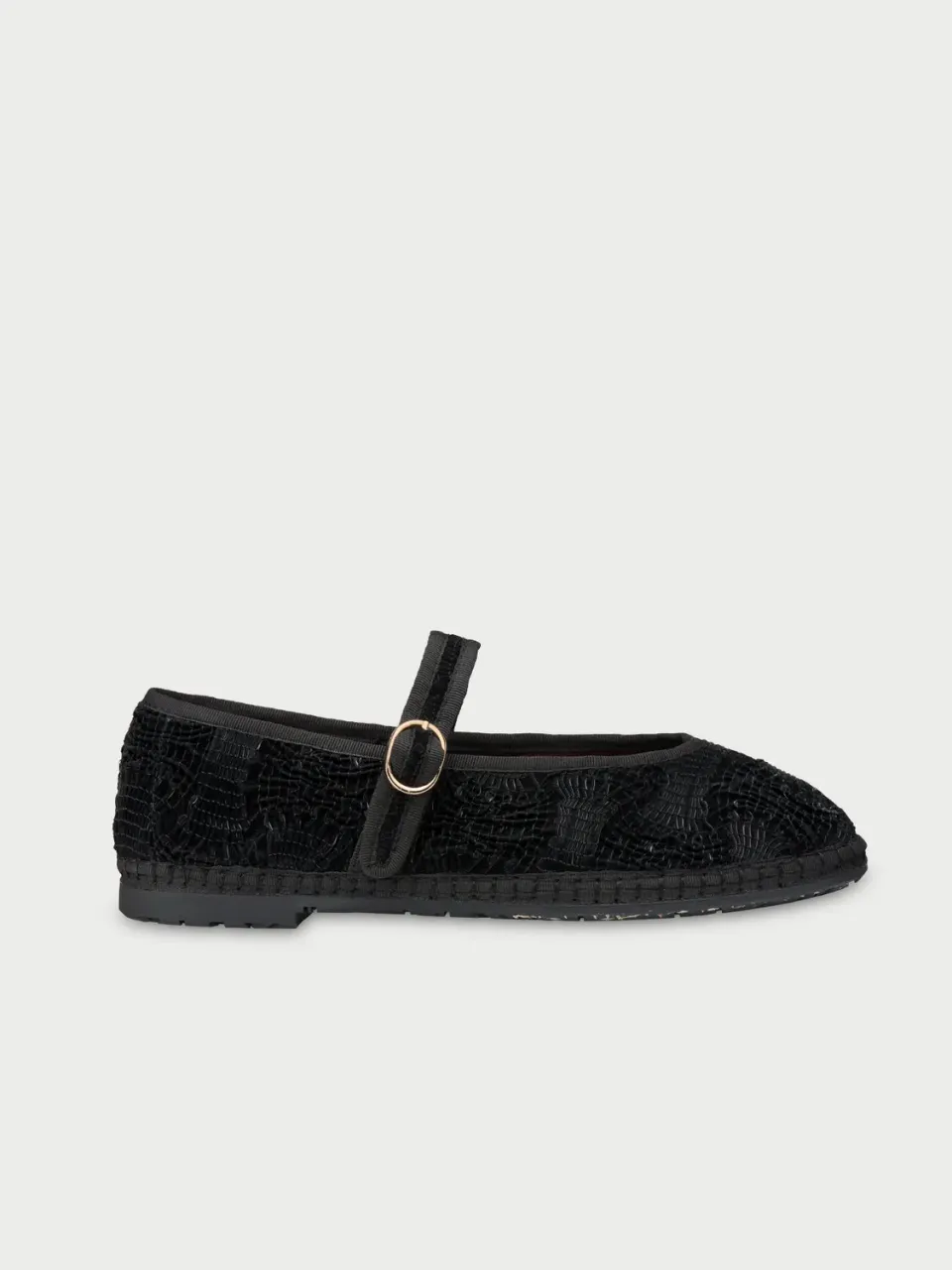 Flagelus Pierre Cuir Black balerini negru catarama