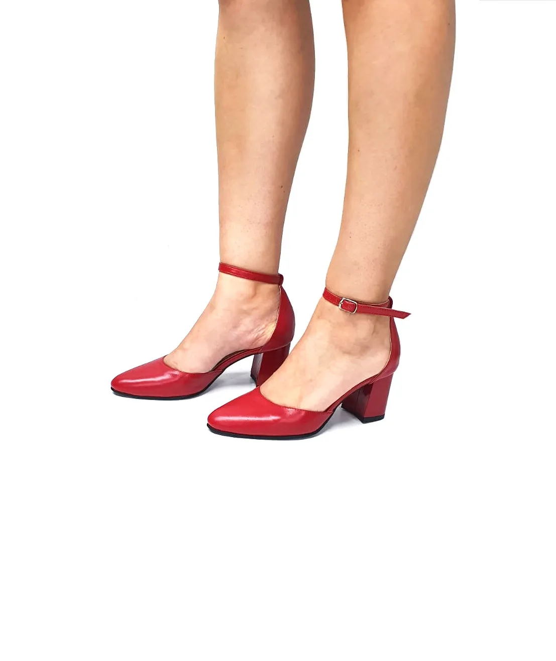 Catinca Shoes D14 RB sandale piele rosu box