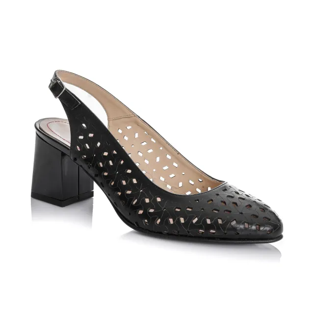 Catinca Shoes L728 NBP sandale dama piele naturala negru perforat
