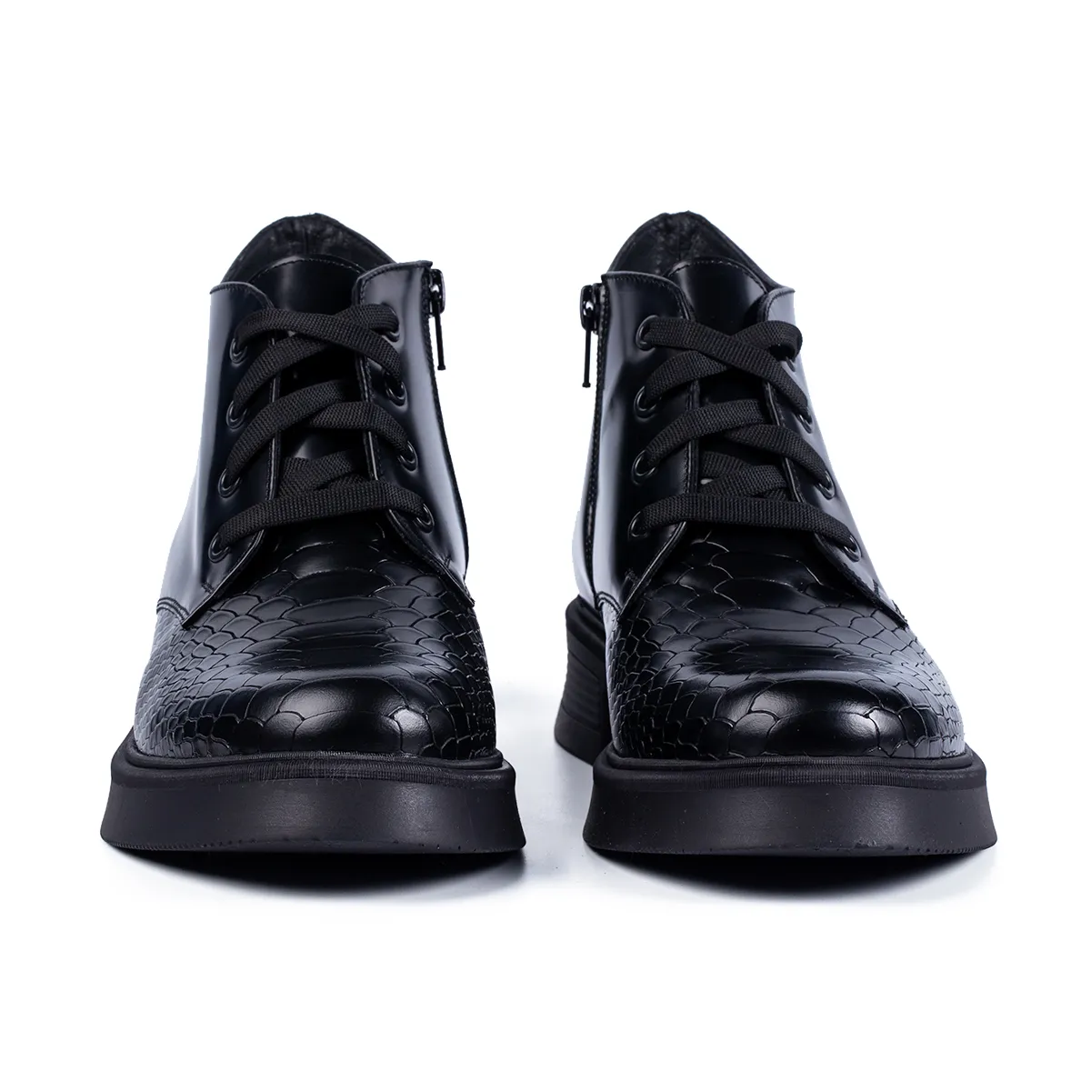 Lucas Shoes 412 ghete dama piele croco negru