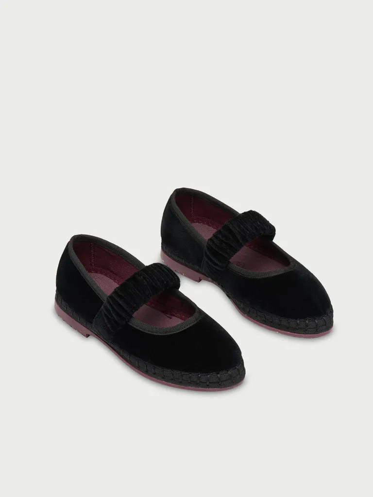 Flagelus Mafalda Antonia Kids pantofi copii negri catifea