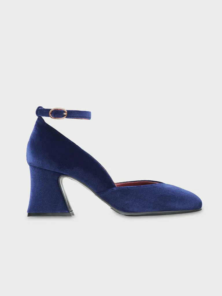 Flagelus The D'Orsey Pumps Navy pantofi bleumarin catifea