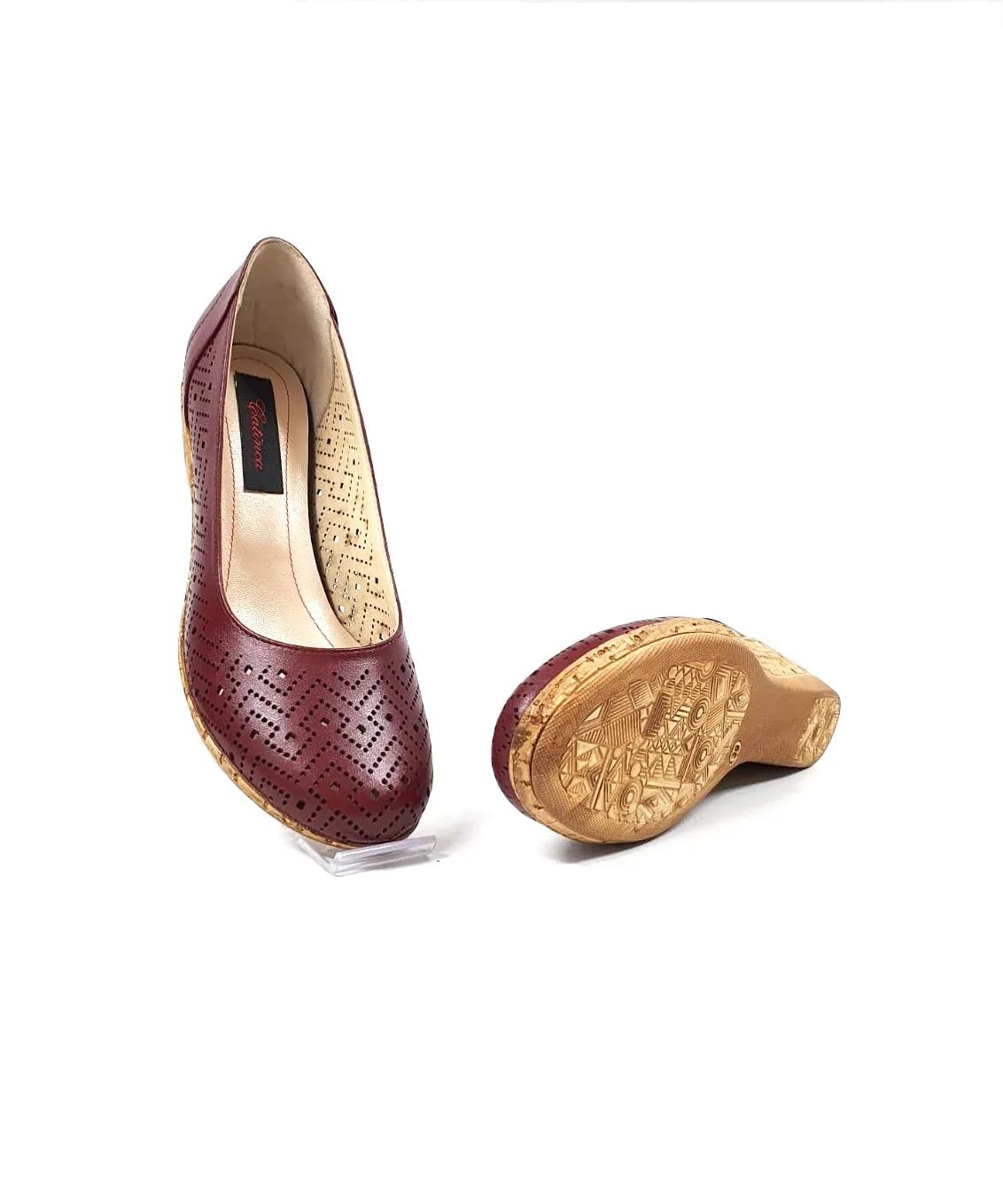 Catinca Shoes T14 BO pantofi dama perforati bordo