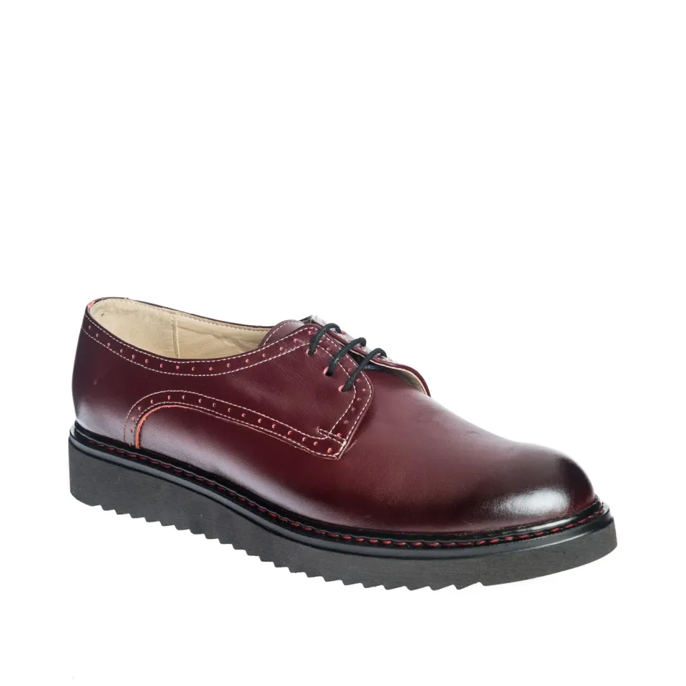 Catinca Shoes G33 BP pantofi dama bordo perie piele