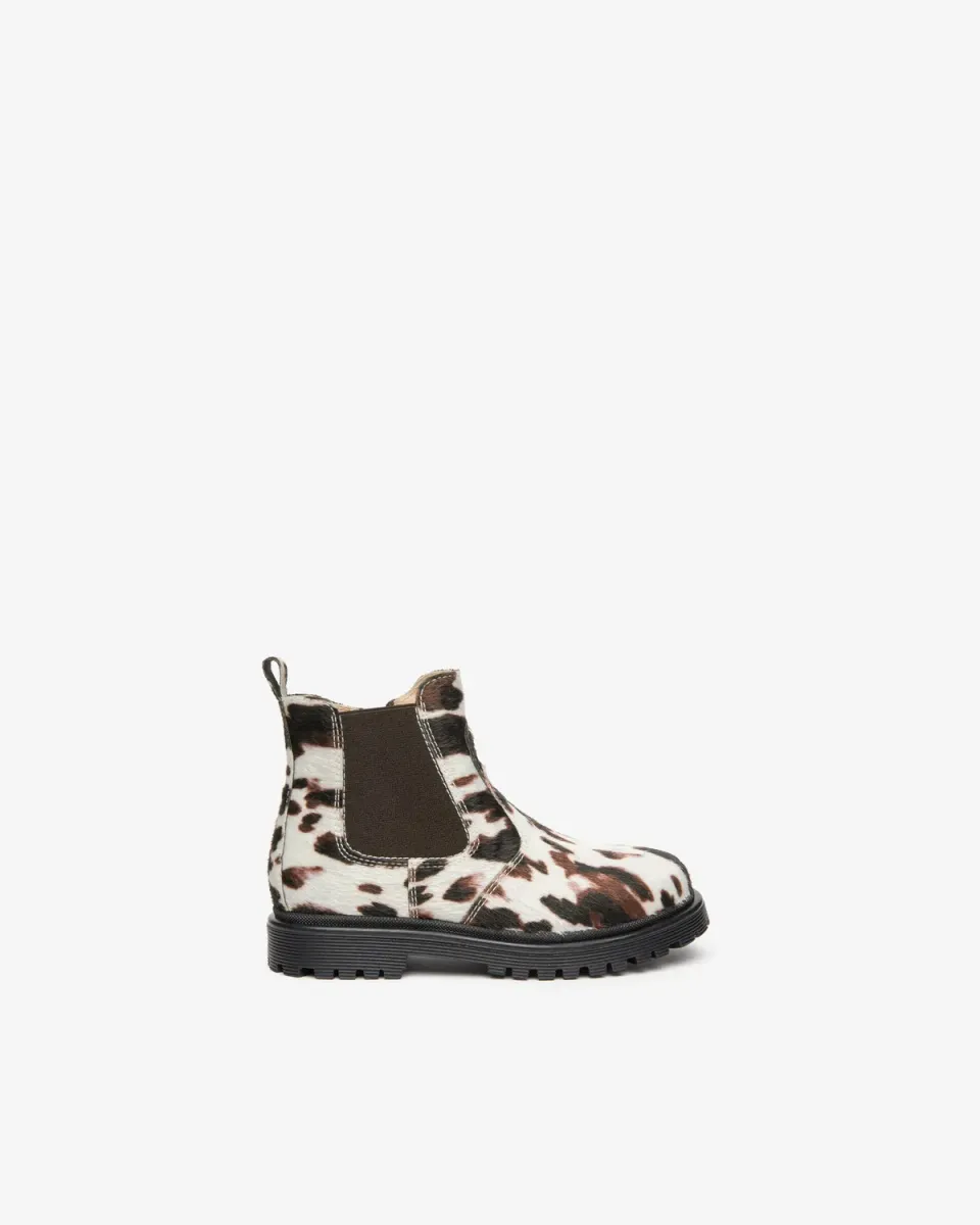 NeroGiardini ghete fete animal print cu fermoar