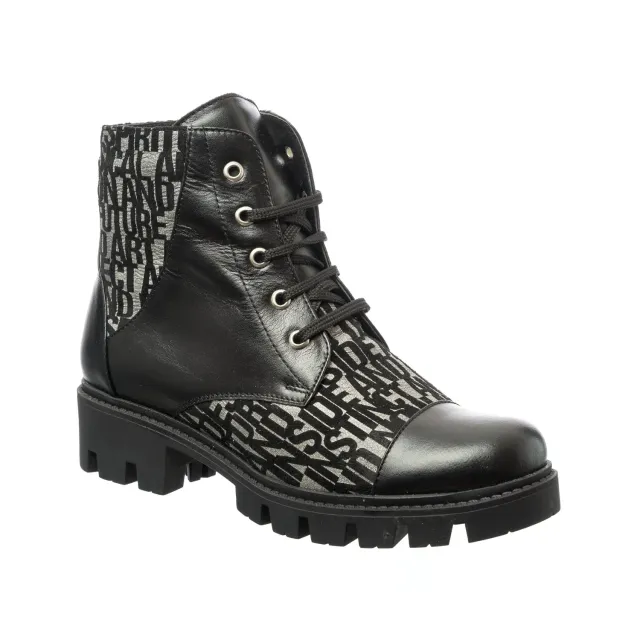 Catinca Shoes Negru Box Scris BC20 NBS bocanci dama negri piele