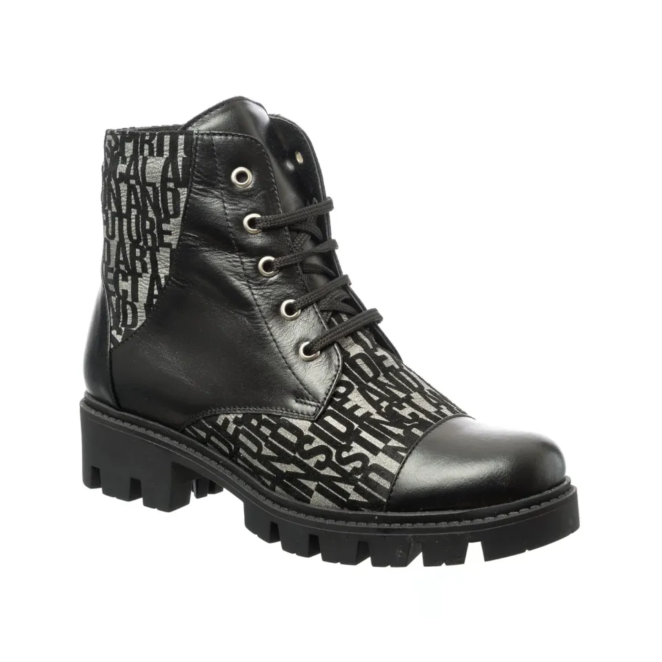 Catinca Shoes Negru Box Scris BC20 NBS bocanci dama negri piele
