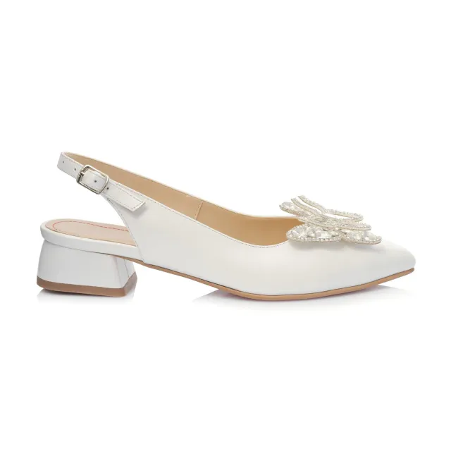 Catinca Shoes BLD10F sandale piele alb sidef